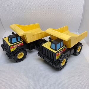 2004 Hasbro Mini Tonka Dump Truck Toy Yellow Plastic Lot of 2